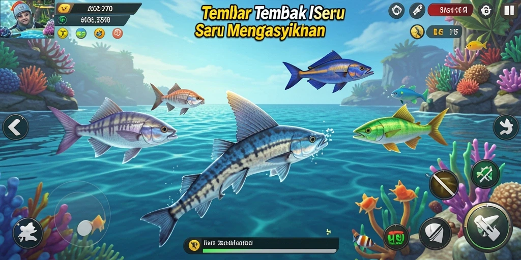 Screenshot gameplay 2757 menampilkan aksi tembak ikan yang seru.