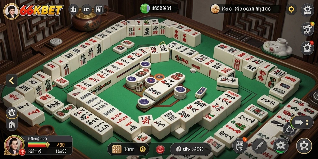 Tampilan gameplay 66KBET yang menarik dengan grafis Mahjong