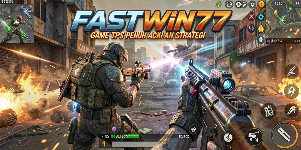 Screenshot dari gameplay mendebarkan FASTWIN77 dengan aksi TPS yang seru.