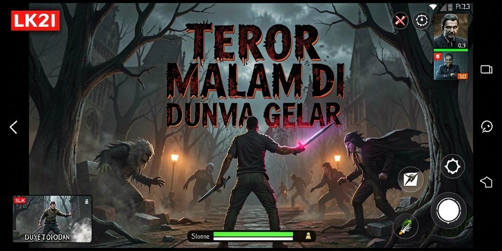 Gameplay LK21 menampilkan suasana horor yang mencekam dan penuh ketegangan.