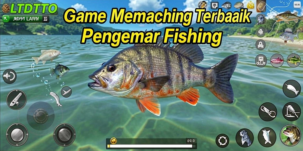 Gameplay LTDTOTO yang menampilkan aksi memancing seru dan lokasi indah.