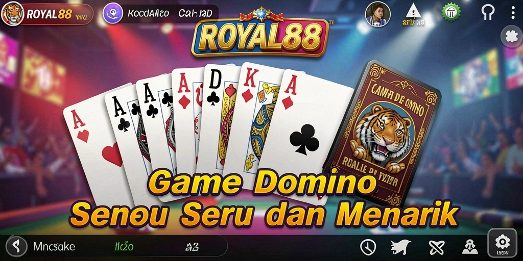Tampilan seru dari gameplay Domino di ROYAL88.