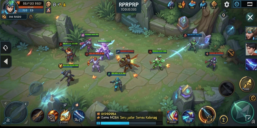 Tampilan utama gameplay RPRPRP yang menampilkan pertarungan seru.