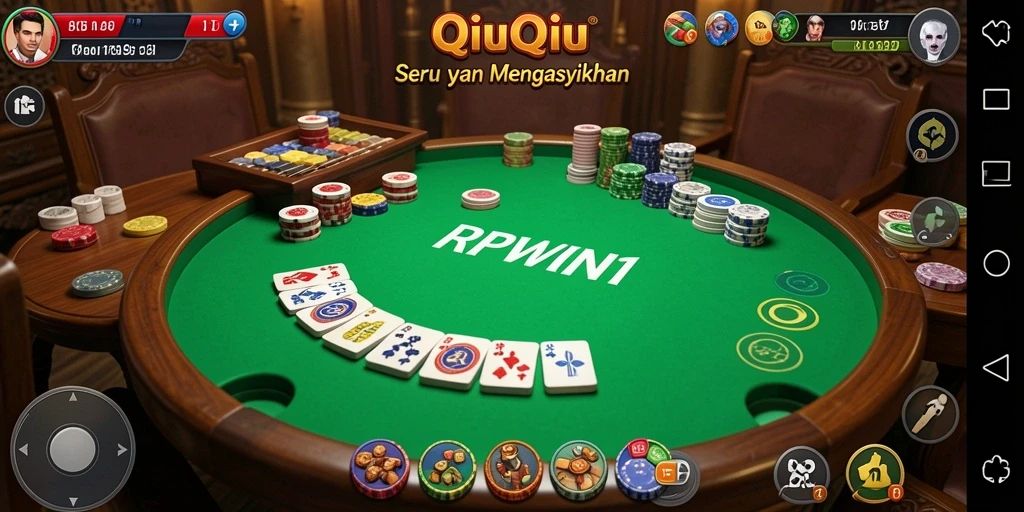 Screenshot RPWIN1 menampilkan aksi seru permainan QiuQiu.
