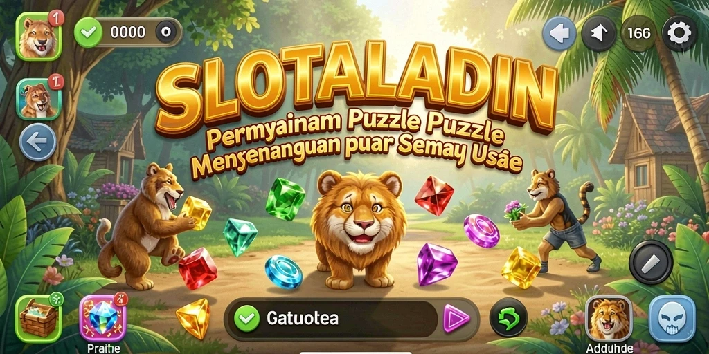 Screenshot gameplay SLOTALADIN menampilkan tantangan puzzle yang seru.