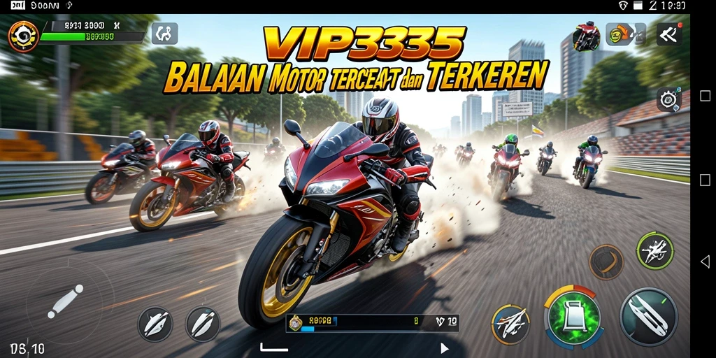 Tangkapan layar <strong>VIP333</strong> menunjukkan momen mendebarkan dalam balapan motor.