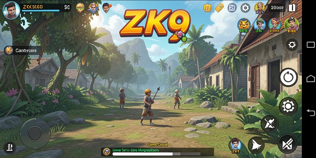 Tampilan gameplay ZK9 yang seru dan penuh warna.